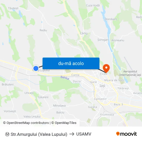 Harta de Ⓜ Str.Amurgului (Valea Lupului) către USAMV