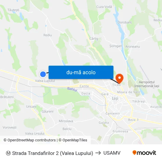Harta de Ⓜ Strada Trandafirilor 2 (Valea Lupului) către USAMV
