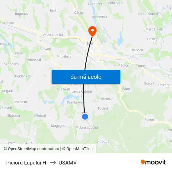 Harta de Picioru Lupului H. către USAMV