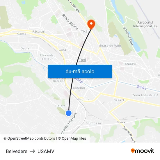 Harta de Belvedere către USAMV