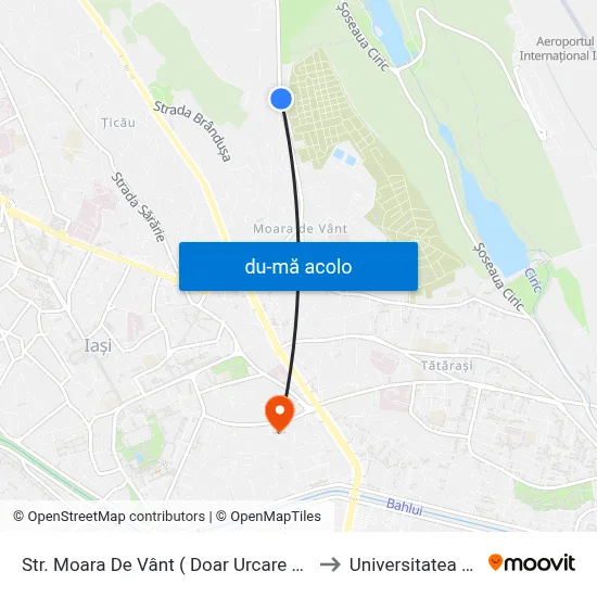 Harta de Str. Moara De Vânt ( Doar Urcare Pentru Traseul 50) către Universitatea Apollonia