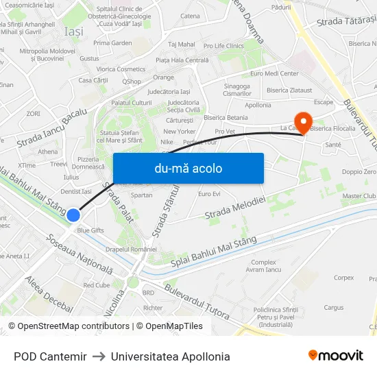 Harta de POD Cantemir către Universitatea Apollonia
