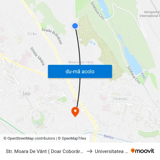 Harta de Str. Moara De Vânt ( Doar Coborâre Pentru Traseul 50) către Universitatea Apollonia