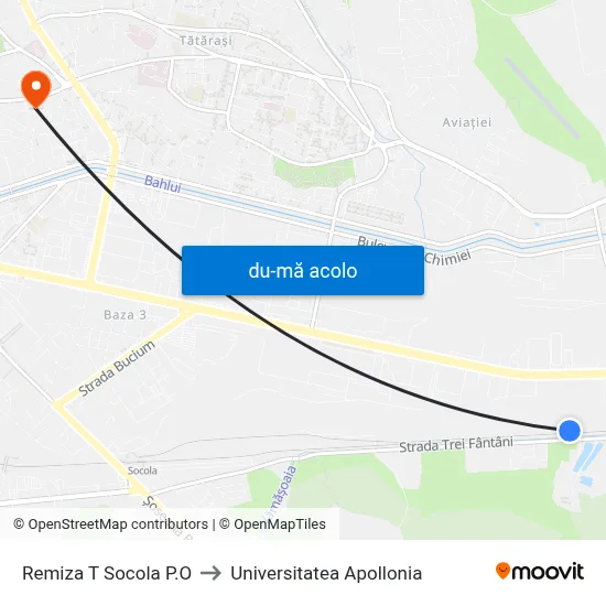 Harta de Remiza T Socola P.O către Universitatea Apollonia