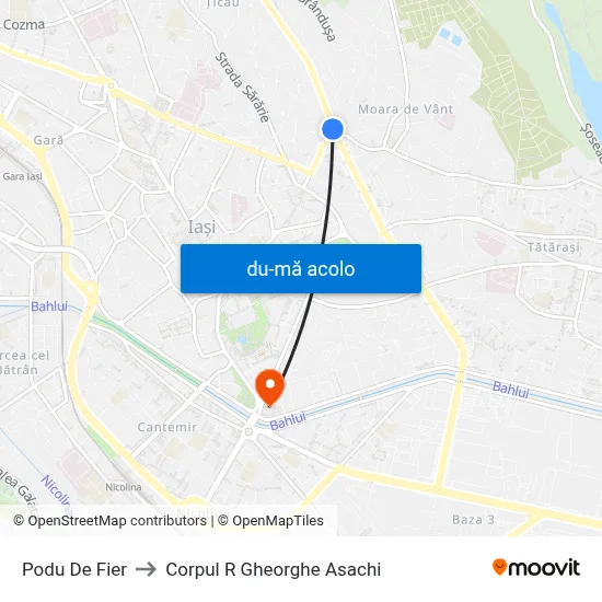 Harta de Podu De Fier către Corpul R  Gheorghe Asachi