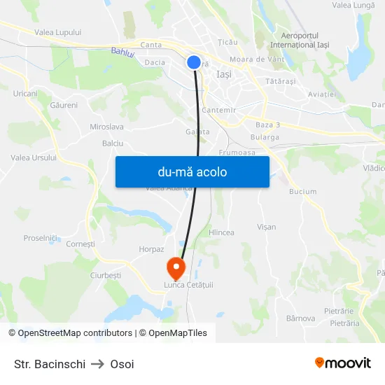 Harta de Str. Bacinschi către Osoi