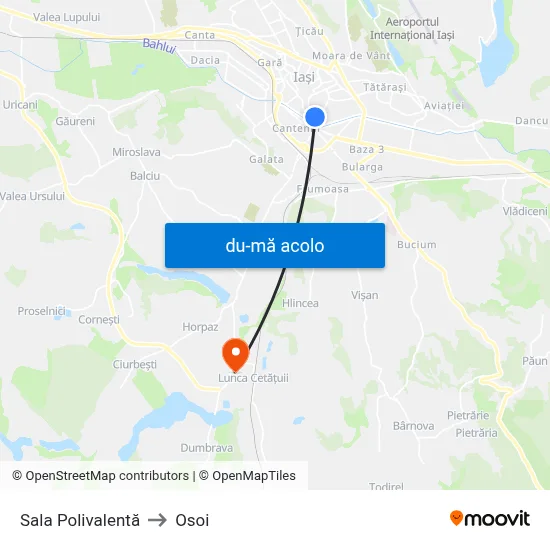 Harta de Sala Polivalentă către Osoi