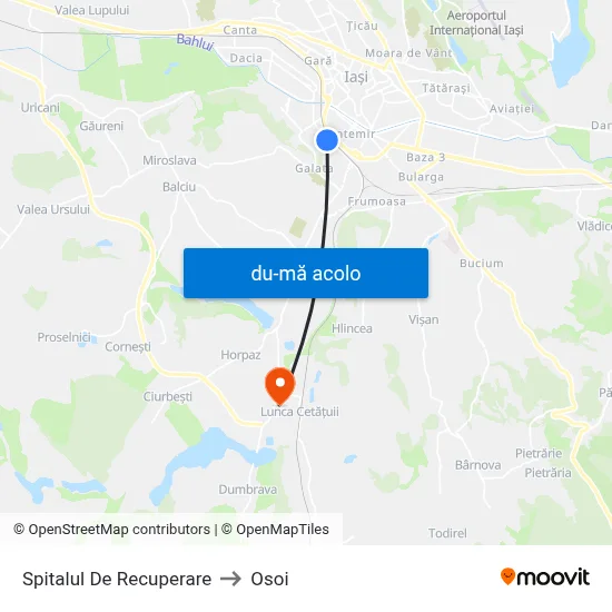 Harta de Spitalul De Recuperare către Osoi