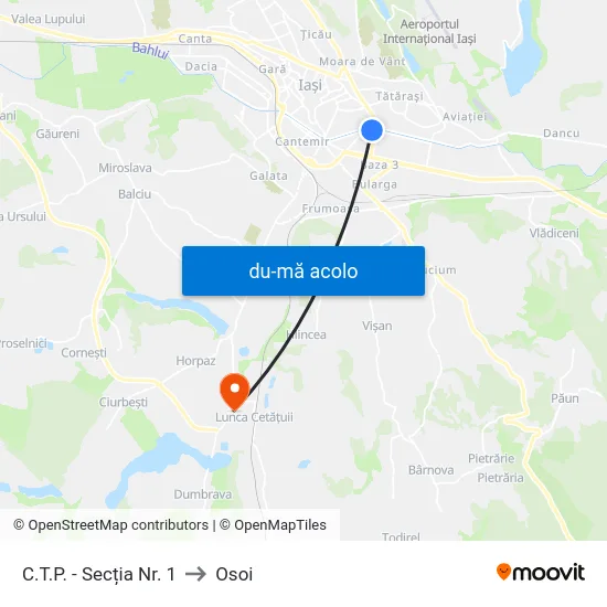 Harta de C.T.P. - Secția Nr. 1 către Osoi