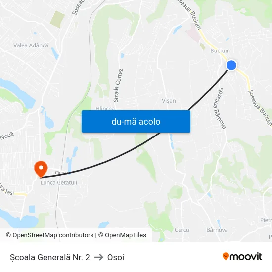 Harta de Școala Generală Nr. 2 către Osoi