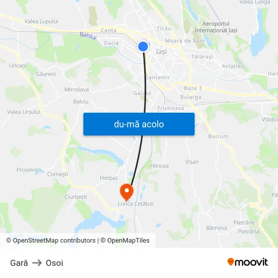 Harta de Gară către Osoi
