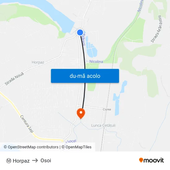 Harta de Ⓜ Horpaz către Osoi