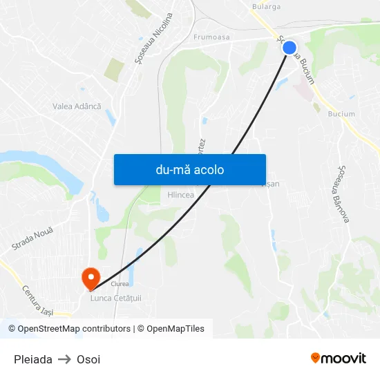 Harta de Pleiada către Osoi