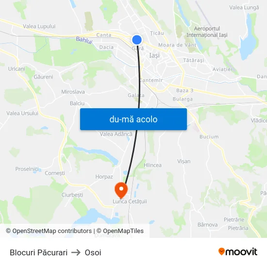 Harta de Blocuri Păcurari către Osoi