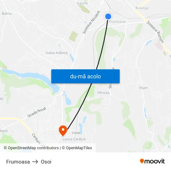 Harta de Frumoasa către Osoi