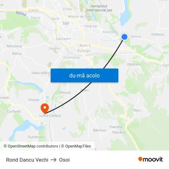 Harta de Rond Dancu Vechi către Osoi