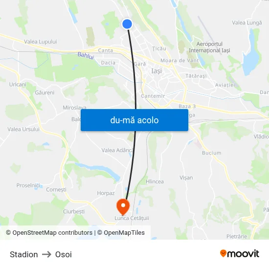 Harta de Stadion către Osoi