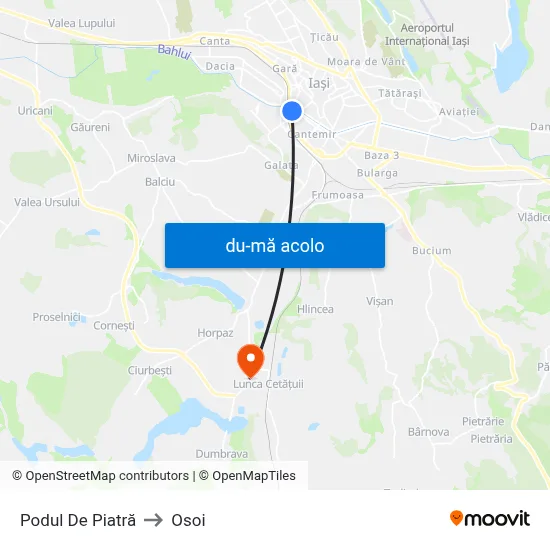 Harta de Podul De Piatră către Osoi