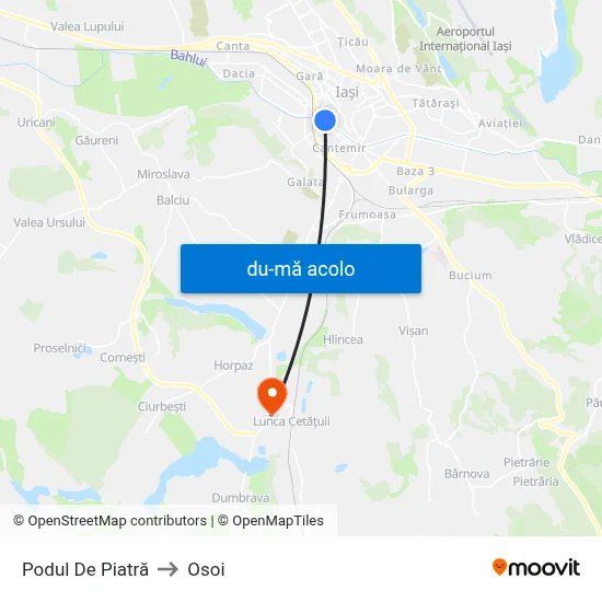 Harta de Podul De Piatră către Osoi