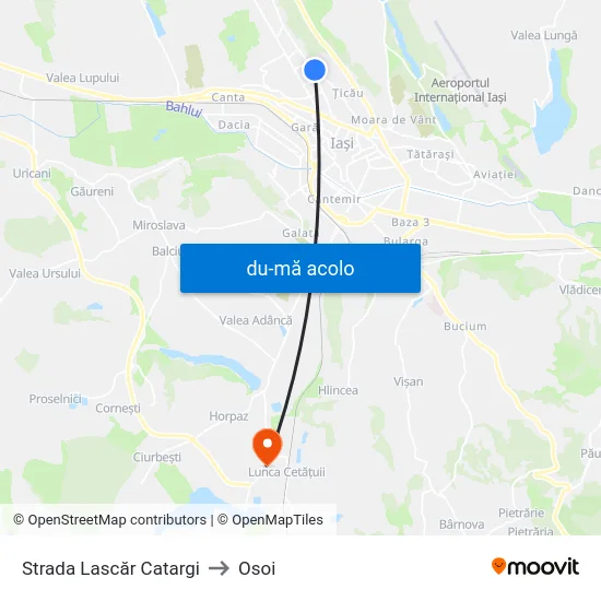 Harta de Strada Lascăr Catargi către Osoi