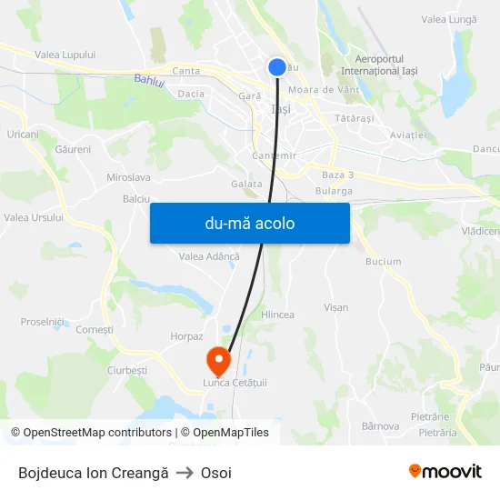 Harta de Bojdeuca Ion Creangă către Osoi