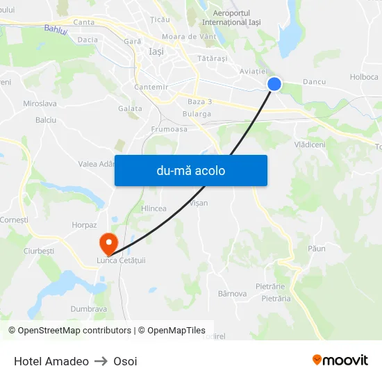 Harta de Hotel Amadeo către Osoi