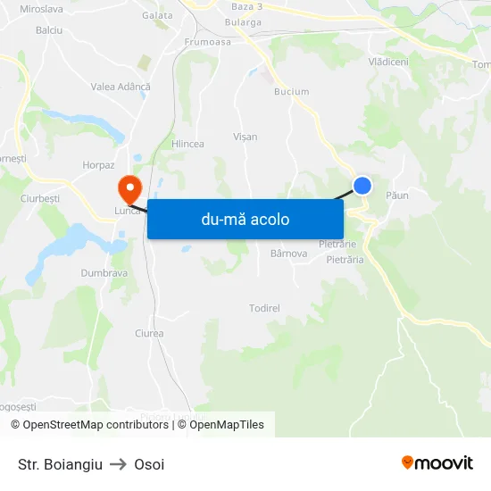 Harta de Str. Boiangiu către Osoi