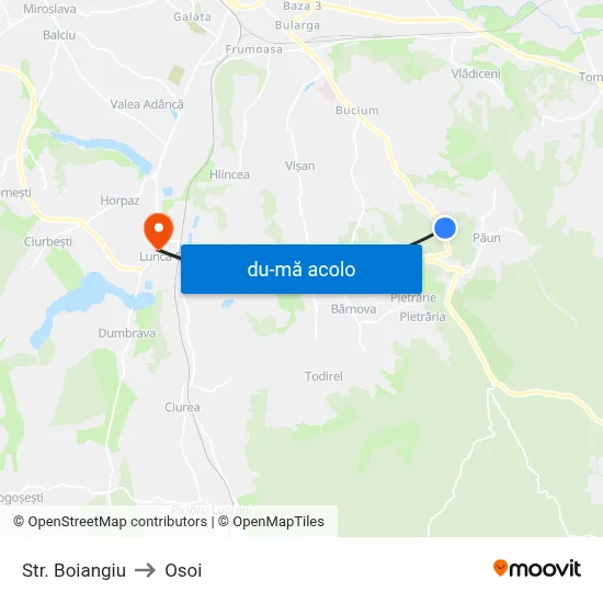 Harta de Str. Boiangiu către Osoi