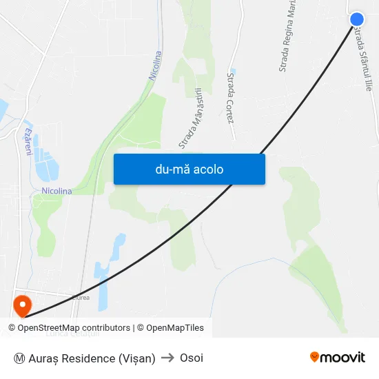 Harta de Ⓜ Auraş Residence (Vişan) către Osoi