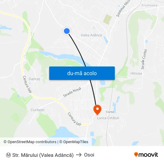Harta de Ⓜ Str. Mărului (Valea Adâncă) către Osoi