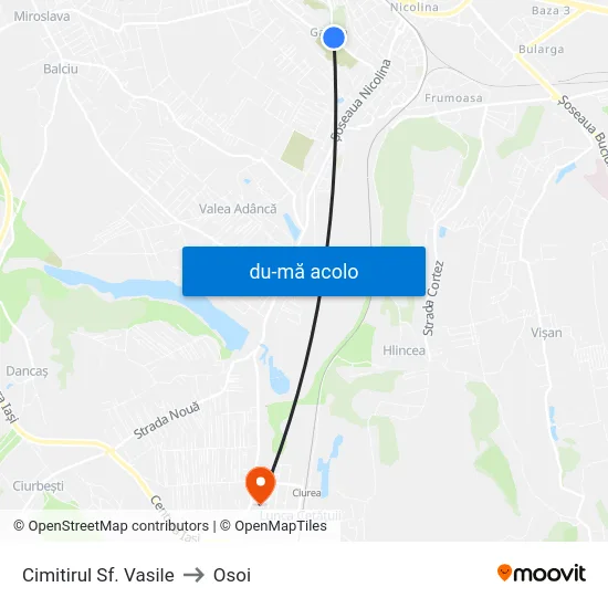 Harta de Cimitirul Sf. Vasile către Osoi