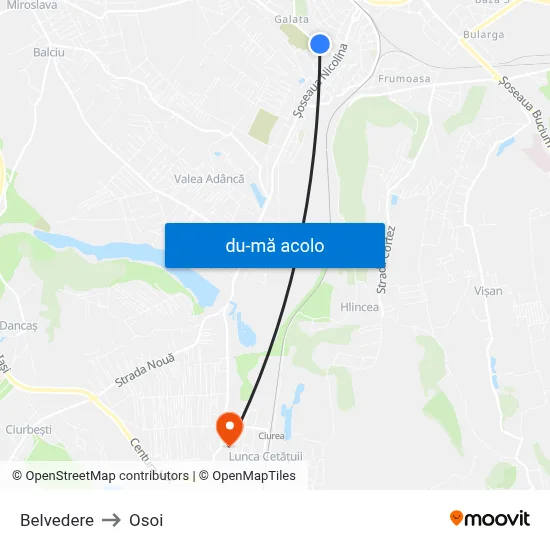 Harta de Belvedere către Osoi