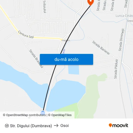 Harta de Ⓜ Str. Digului (Dumbrava) către Osoi