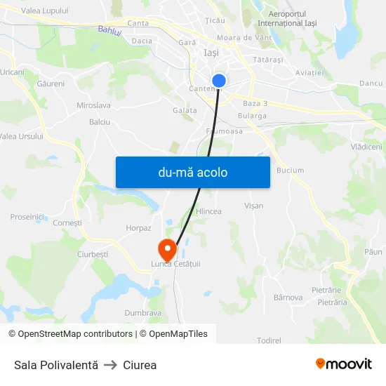 Harta de Sala Polivalentă către Ciurea