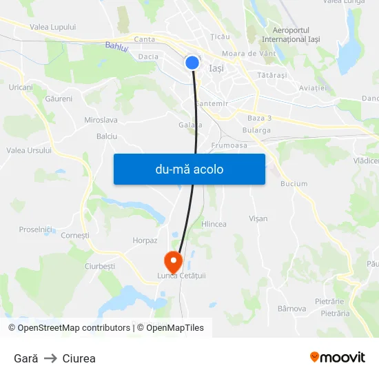 Harta de Gară către Ciurea