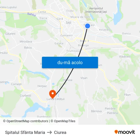 Harta de Spitalul Sfânta Maria către Ciurea