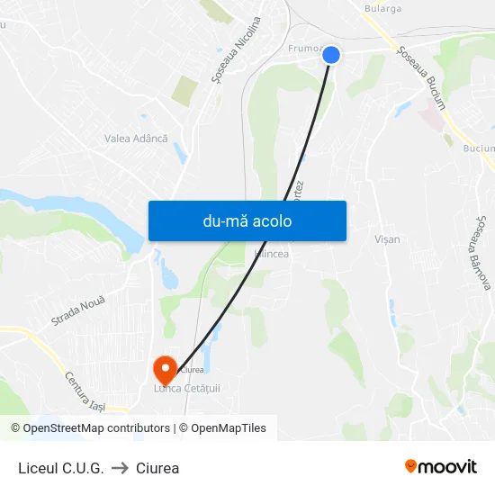 Harta de Liceul C.U.G. către Ciurea