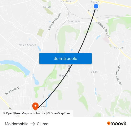 Harta de Moldomobila către Ciurea