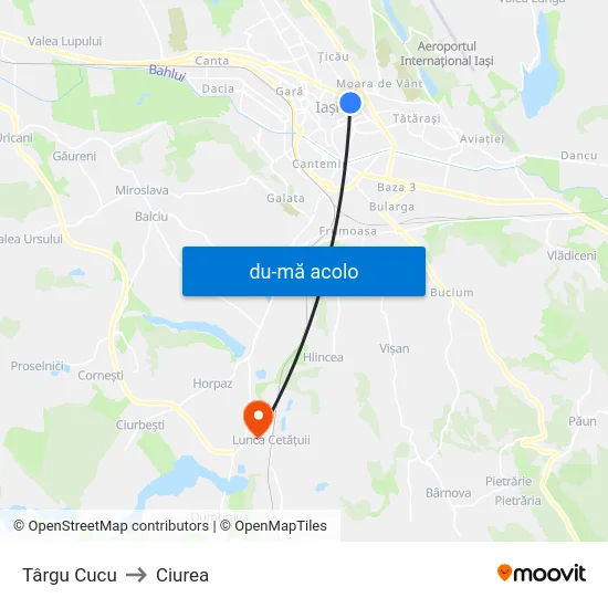 Harta de Târgu Cucu către Ciurea