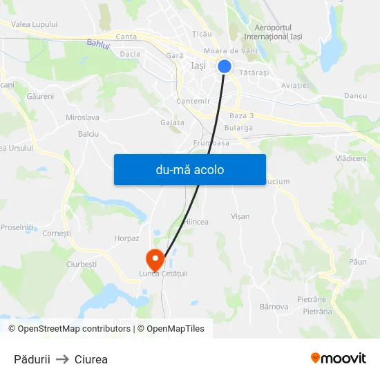 Harta de Pădurii către Ciurea