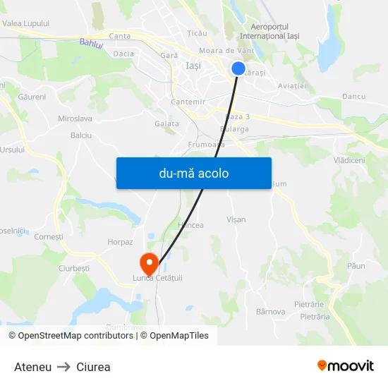 Harta de Ateneu către Ciurea