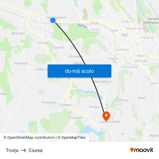 Harta de Troița către Ciurea