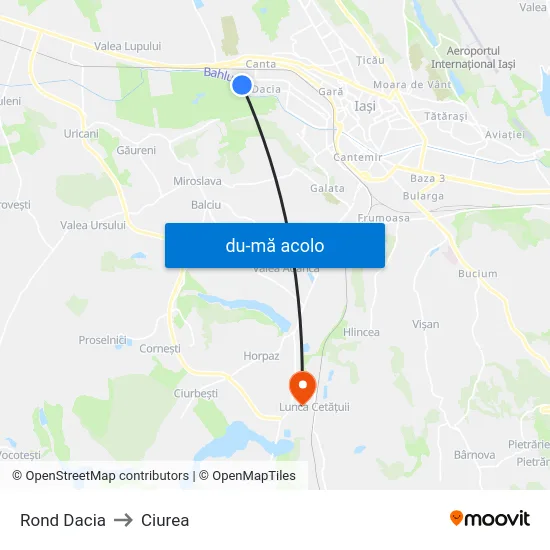 Harta de Rond Dacia către Ciurea