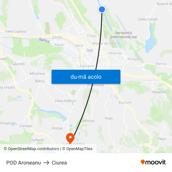 Harta de POD Aroneanu către Ciurea