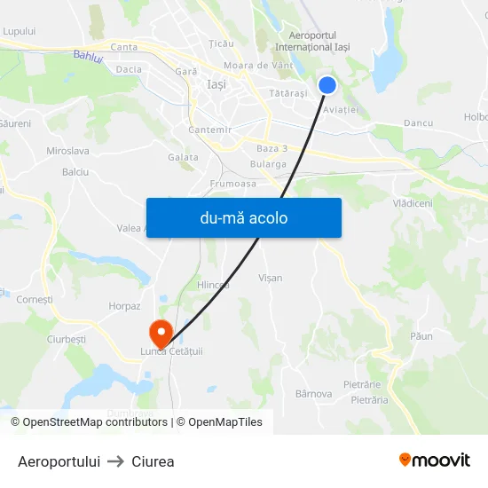 Harta de Aeroportului către Ciurea