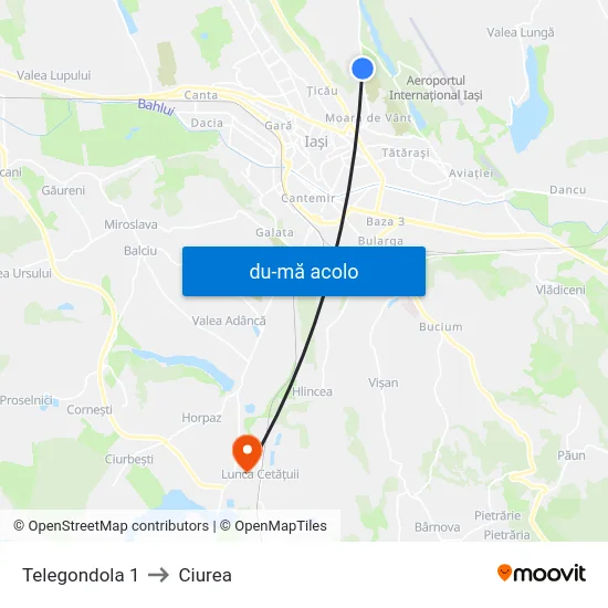 Harta de Telegondola 1 către Ciurea