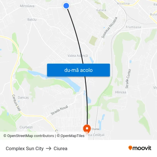 Harta de Complex Sun City către Ciurea