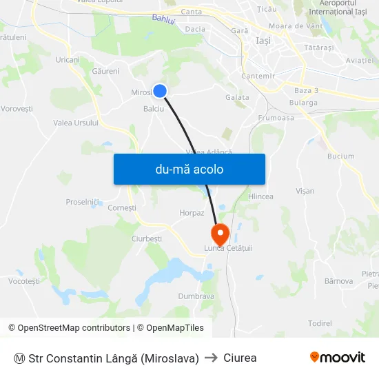 Harta de Ⓜ Str Constantin Lângă (Miroslava) către Ciurea