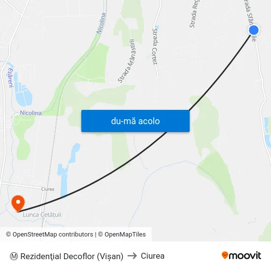 Harta de Ⓜ Rezidenţial Decoflor (Vişan) către Ciurea