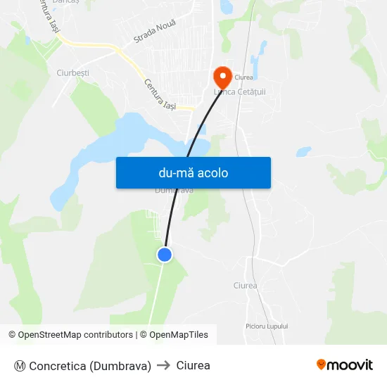 Harta de Ⓜ Concretica (Dumbrava) către Ciurea